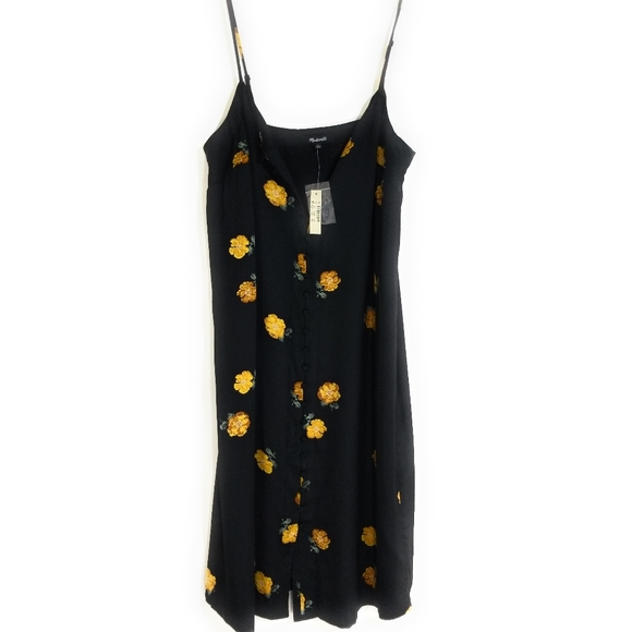 MADEWELL NWT Button Front Slip Dress Size 00 - Picture 5 of 9